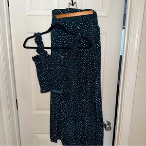 Teal Polka Dot Two-Piece Set